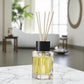 Flacon Diffuseur en Verre Diamant avec 6 Bâtonnets Naturels - Bouchon Bois Noir